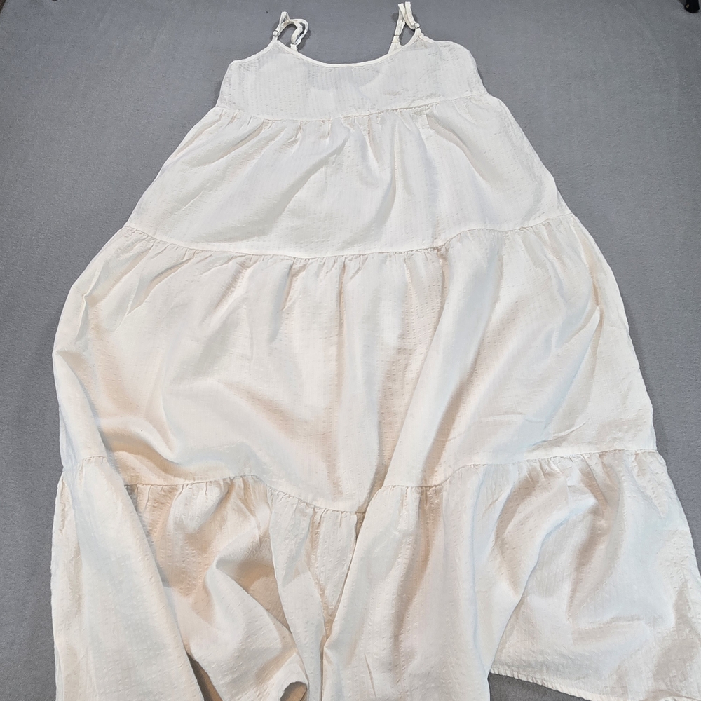 Cotton On Tiered Maxi Dress Womens Medium Cream Ivory Boho Flowy Sundress
